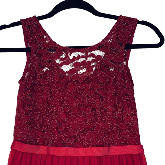 NWT David’s Bridal Girl’s Size 10 Apple Red Full Length Formal Sleeveless Dress - Picture 3 of 11